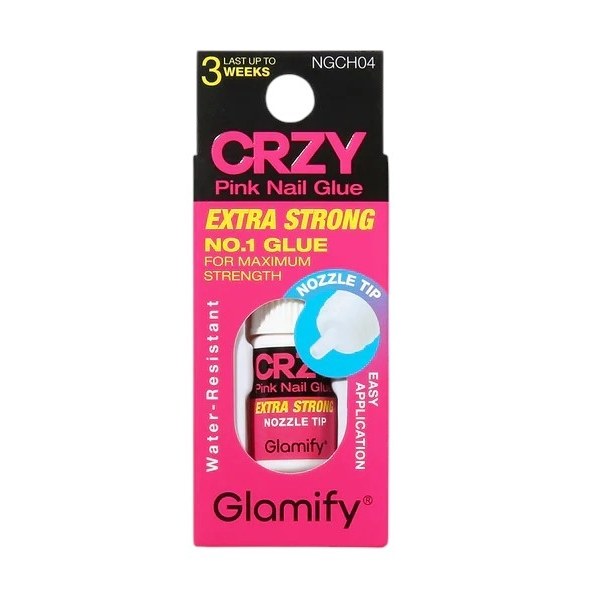 Glamify Crzy Pink Nail Glue - Extra Strong 3g #NGCH04 - Nozzle Tip