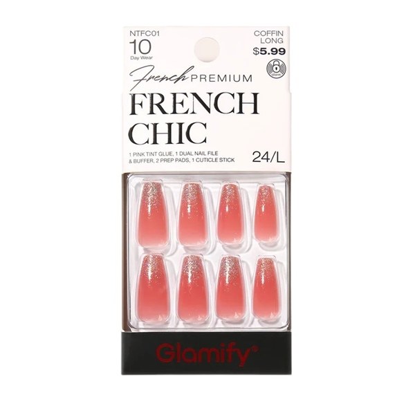 Glamify French Chic Press on Nails #NTFC01 - Coffin Long