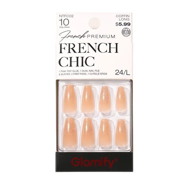 Glamify French Chic Press on Nails #NTFC02 - Coffin Long