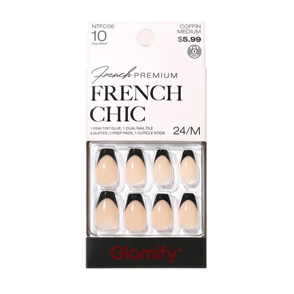 Glamify French Chic Press on Nails #NTFC06 - Coffin Medium