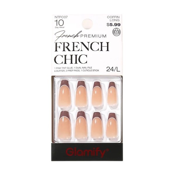 Glamify French Chic Press on Nails #NTFC07 - Coffin Long