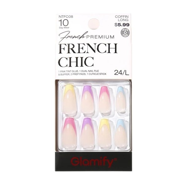 Glamify French Chic Press on Nails #NTFC08 - Coffin Long
