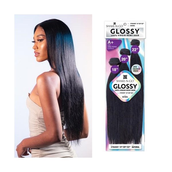 Glossy - Straight - 10 -12 - 14 - # NATURAL BLACK