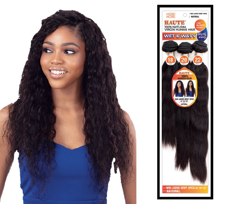 Haute H/H Wet & Wavy Bundle Hair Loose Deep Curl - # Natural