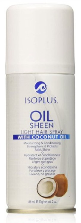 Isoplus Oil Sheen Light Hair Spray with Coconut Oil 2oz