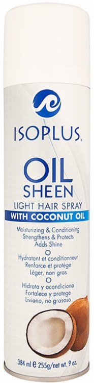 Isoplus Oil Sheen Light Hair Spray with Coconut Oil 9oz