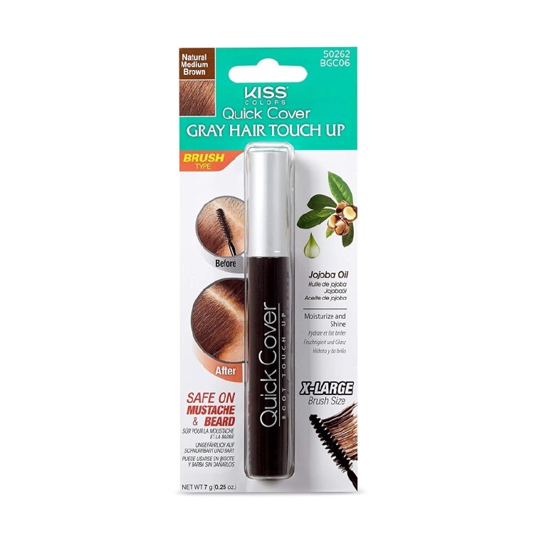 Kiss Colors Quick Cover Gray Hair Touch Up Brush #BGC06 - Natural Medium Brown