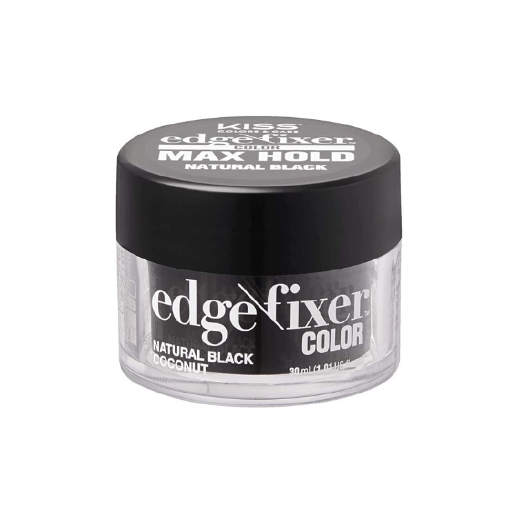 Kiss Edge Fixer Color 24HR Max Hold & 100% Gray Coverage 1.01oz Natural Black #CE01D