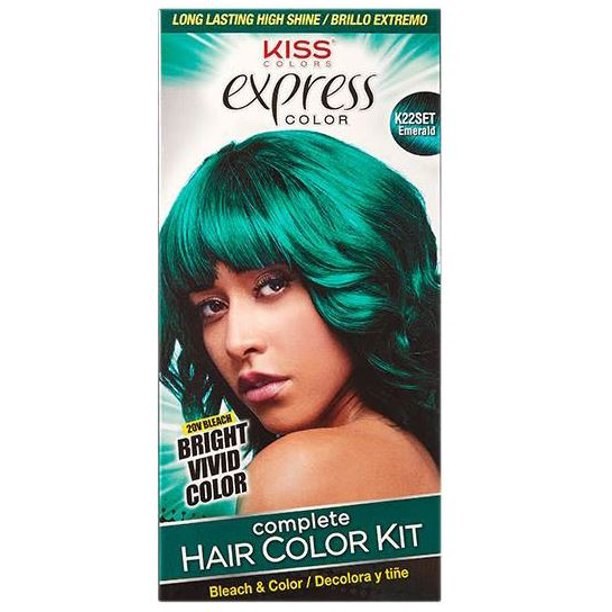 Kiss Express Color Semi-Permanent Hair Color - Emerald #K22SET