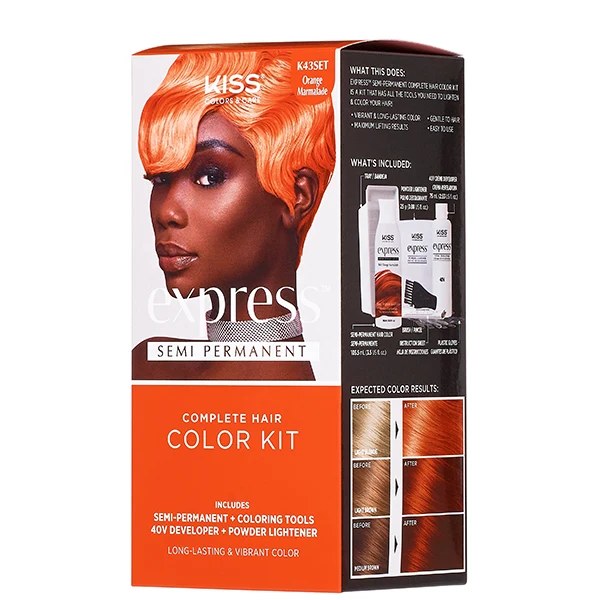 Kiss Express Hair Color Kit #K43 Set - Orange Marmalade