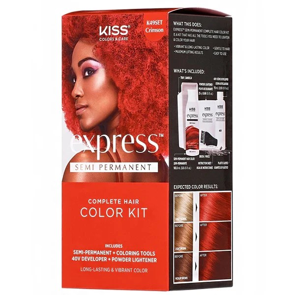 Kiss Express Hair Color Kit #K49 Set - Crimson