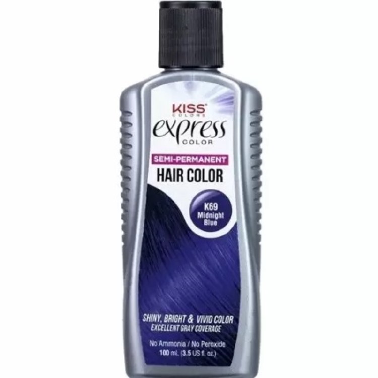 Kiss Express Color Semi-Permanent Hair Color - Midnight Blue #K69