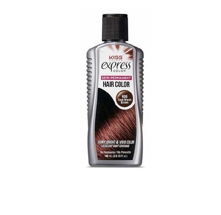 Kiss Express Color Semi-Permanent Hair Color - Dark Warm Brown #K88