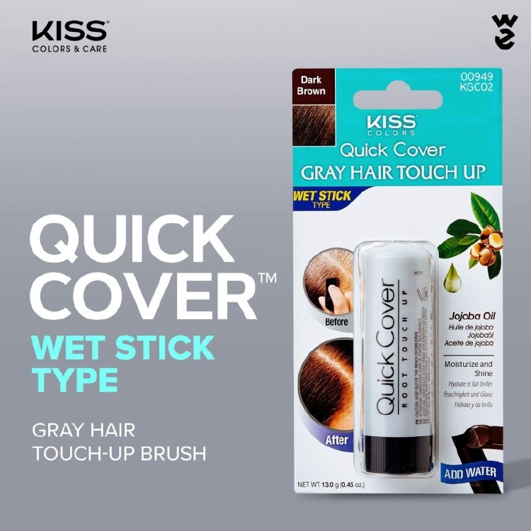 Kiss Trucolor Quick Cover Gray Hair Touch Up Wet Stick #KGC02 - Dark Brown