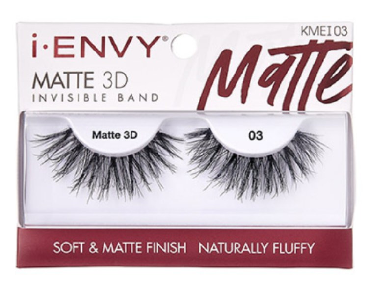 Kiss I Envy Matte 3D Invisible Band Eyelashes  Soft & Matte Finish - Naturally Fluffy #KMEI03