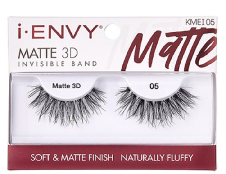 Kiss I Envy Matte 3D Invisible Band Eyelashes  Soft & Matte Finish - Naturally Fluffy #KMEI05