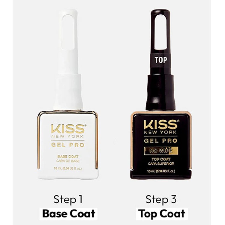 Kiss New York Gel Pro Nail Polish - Base & Top Coat Set #KNBT01