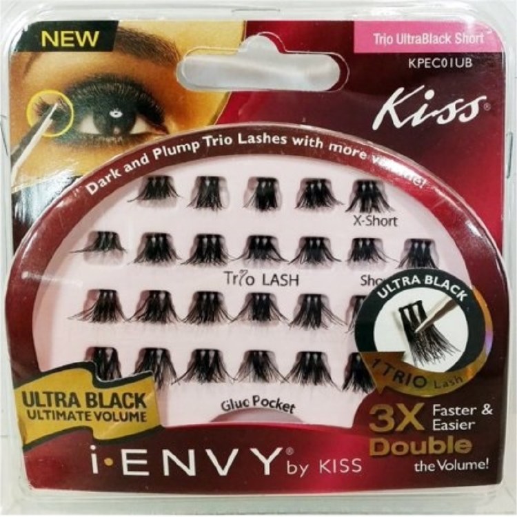 Kiss i Envy Trio Lashes Short Ultra Black #KPEC01UB