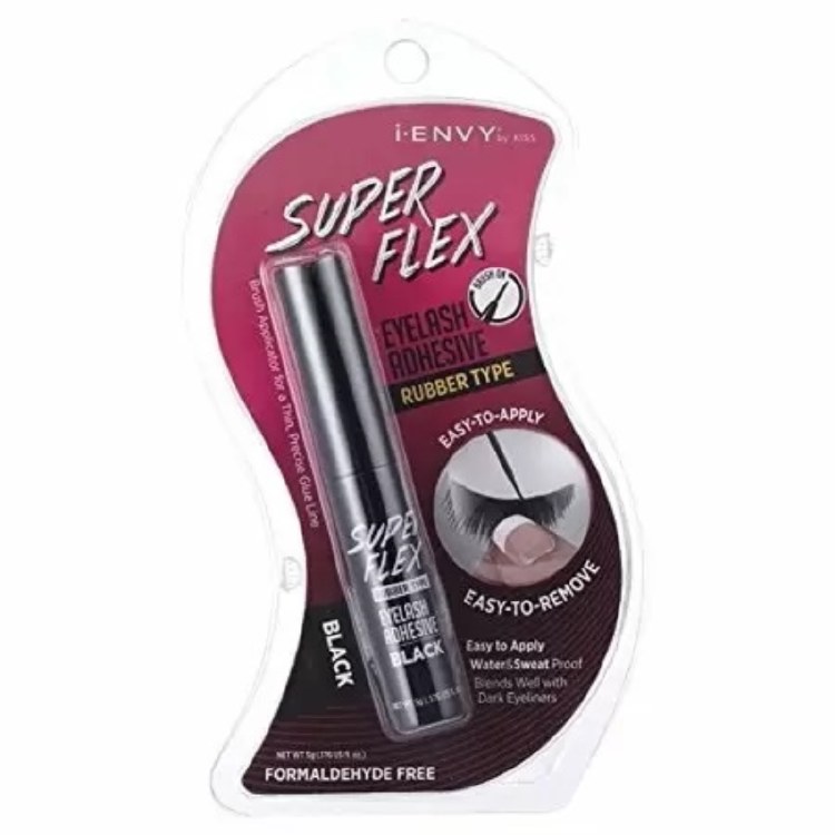 Kiss I Envy Super Flex Rubber Type Eyelash Adhesive Black, 0.176oz #KPEG07