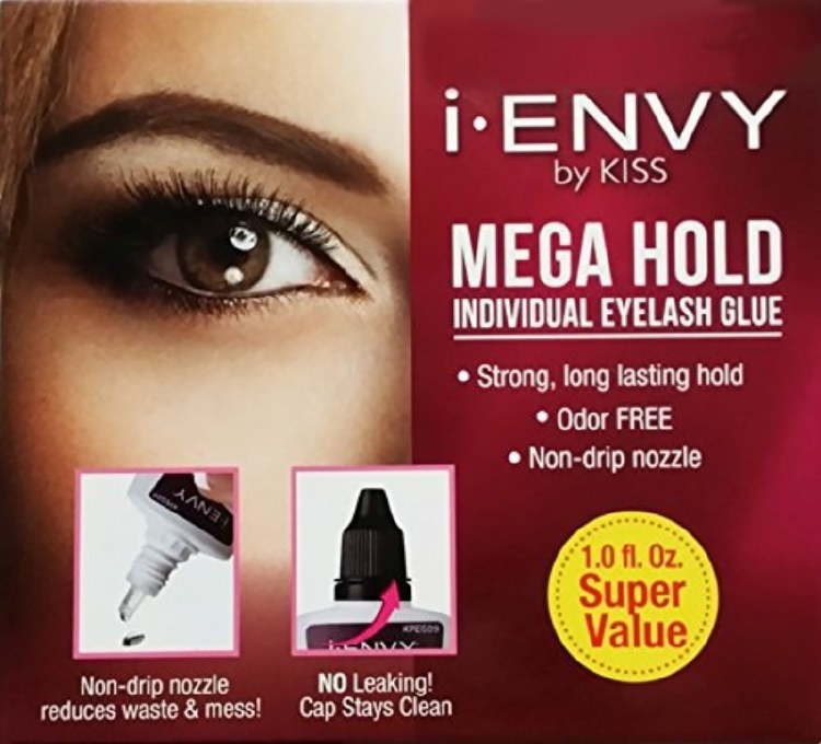 Kiss I Envy Mega Hold Individual Eyelash Adhesive Glue Black 1oz #KPEG08