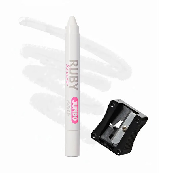 Ruby Kisses Jumbo Eye Pencil with Sharpener #RJP01 - White