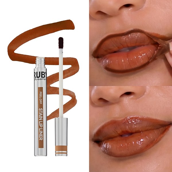 Kiss Peel Off Stain Lip Liner #RPO02 - Nude Brown