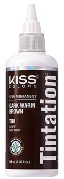 Kiss Colors Tintation Semi-Permanent Hair Color - Dark Warm Brown