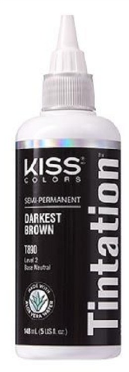 Kiss Colors Tintation Semi-Permanent Hair Color - Darkest Brown