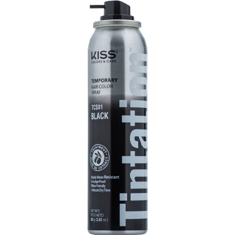 Kiss Tintation Temporary Hair Color Spray #TCS01 Black