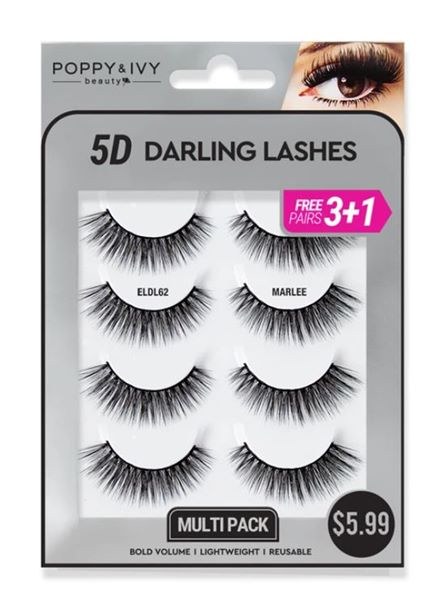 Poppy & Ivy 5D Darling Lashes Multipack - #ELDL62 - Marlee - Beauty Depot