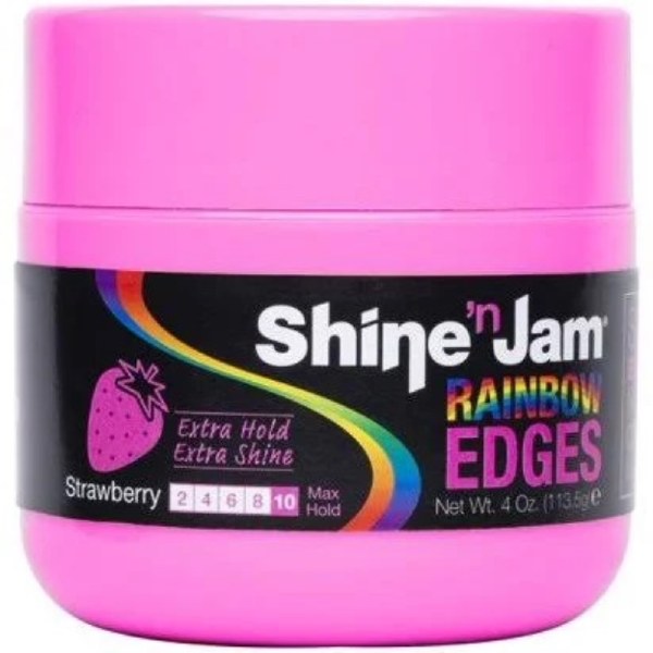 Ampro Shine n Jam Rainbow Edges Extra Hold 4oz Strawberry Beauty Depot
