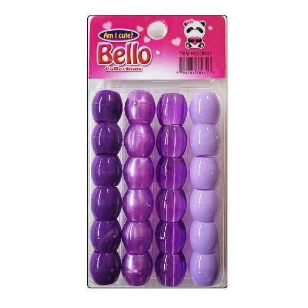 Bello Jumbo Hair Beads Small Package Assorted Purple 38931