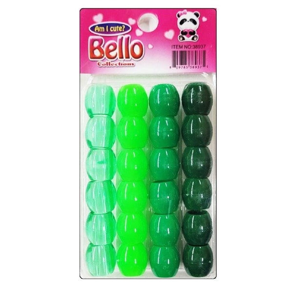 Bello Collections JUMBO Hair Beads - Small Pack - GREEN ASSORT #38937