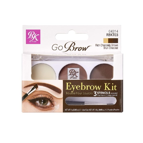 Ruby Kisses Go Brow Eyebrow Kit RBKT03 Rich Chocolate Brown Beauty