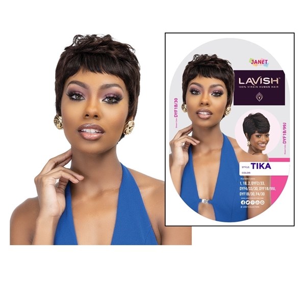 Lavish 100% Natural Virgin Remy Human Hair Wig - Tika - # 1B