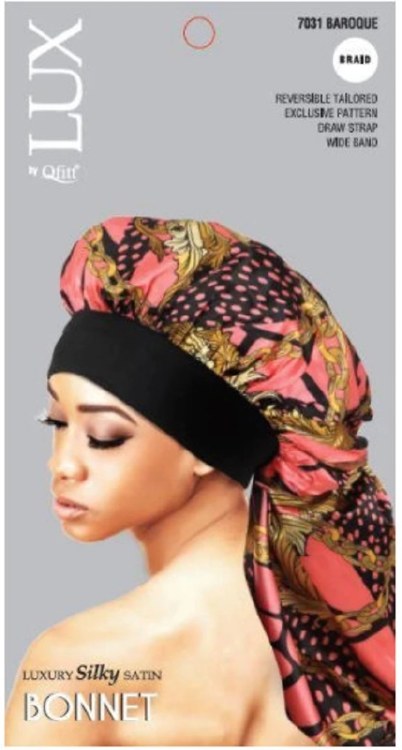 Qfitt Luxury Silky Satin Reversible Bonnet Adults #7031 Assorted Colors Braid