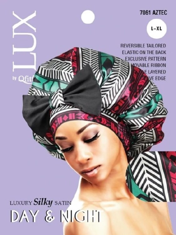 QFitt Lux  Luxury Silky Satin Day & Night Hair Cap #7061 LXL