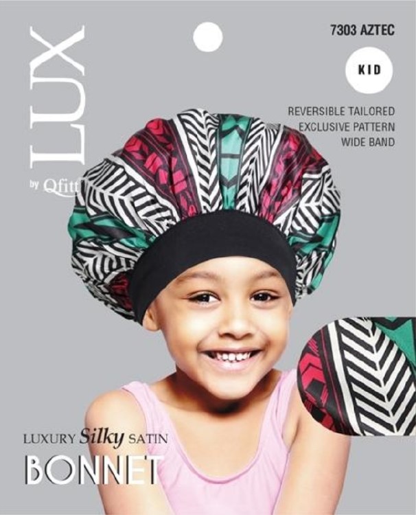 QFitt Lux Luxury Silky Satin Bonnet for Kids Assorted Colors #7303