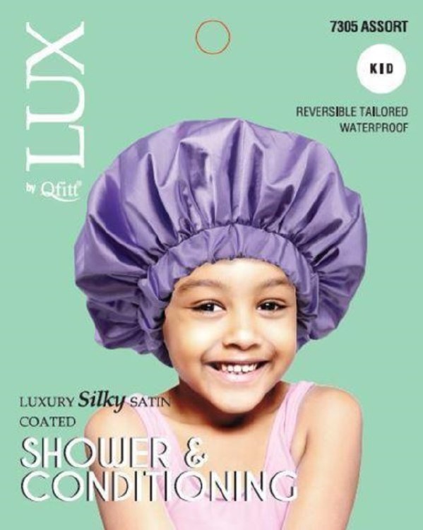 QFitt Lux Luxury Silky Satin Shower and Conditioning for Kids Assorted Colors #7305