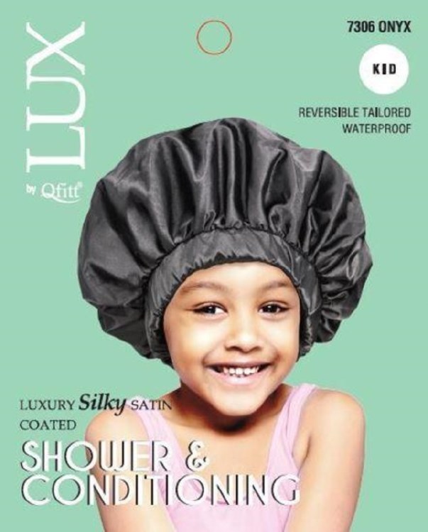 QFitt Lux Luxury Silky Satin Shower and Conditioning for Kids Onyx #7306