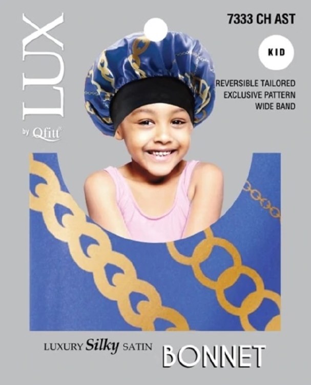 Qfitt Lux Luxury Silky Satin Reversible Bonnet for Kids #7333 CH Assorted