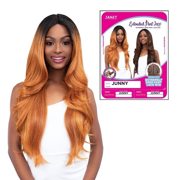 Extended Deep Part Lace Wig - JUNNY - # DR1B/CINSWRL