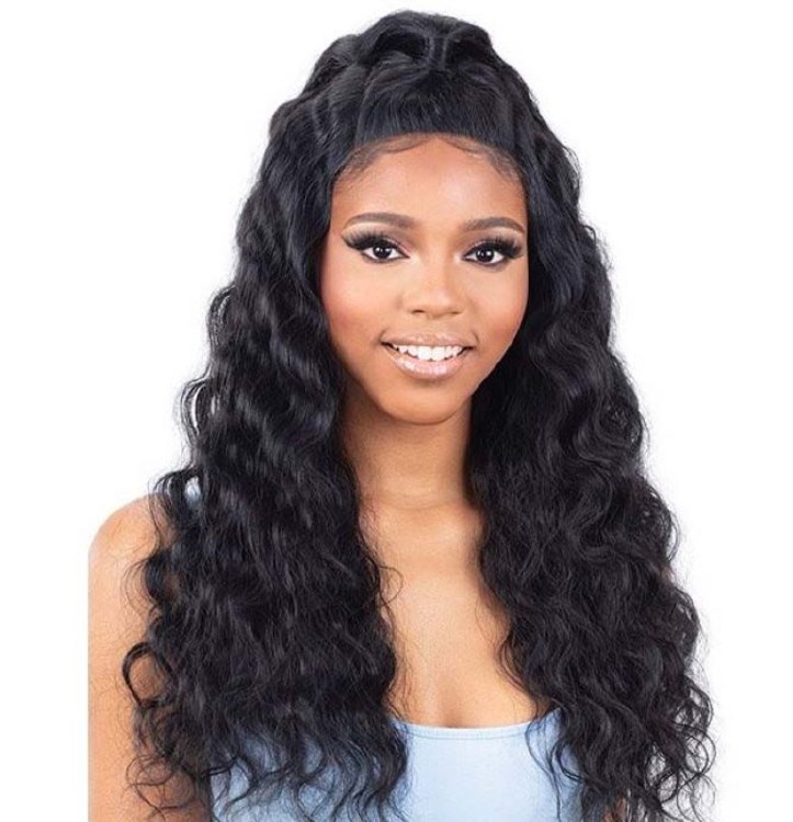 Half Up HD Lace Front Wig  - Angie - # 1B