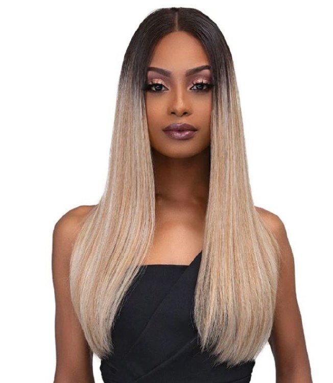 Janet Collection Melt Synthetic 13x6 HD Lace Frontal Wig Inez - # 1B