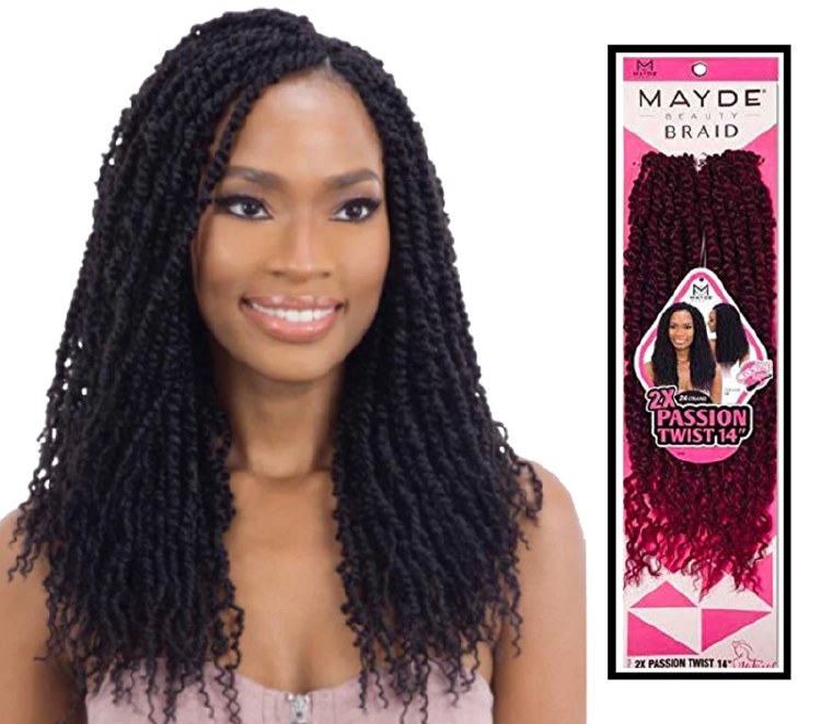 Mayde Beauty 2X Passion Twist 14 Inch - # TGREY