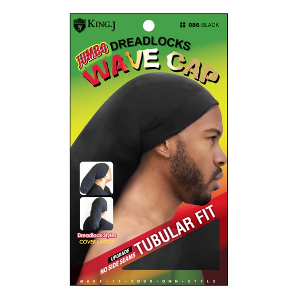King J Dreadlocks Jumbo Wave Cap #086 - Black