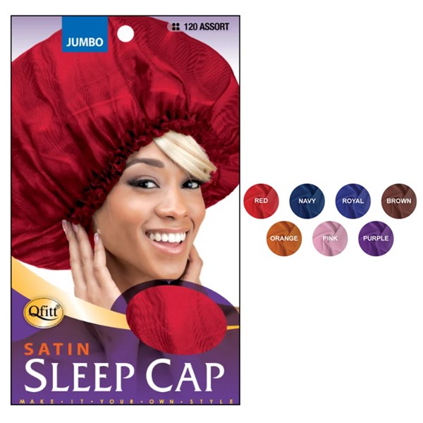 Qfitt Super Jumbo Satin Sleep Cap #120 - Assorted Colors