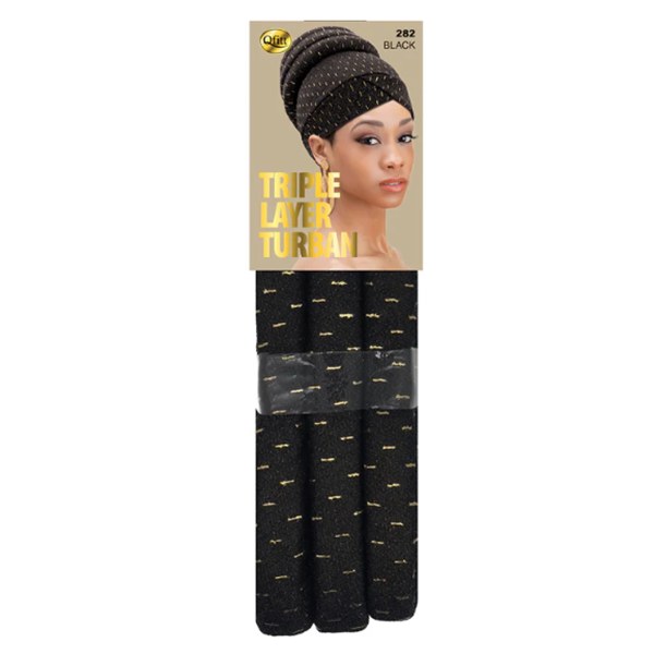 Qfitt Triple Layer Turban #282 - Black
