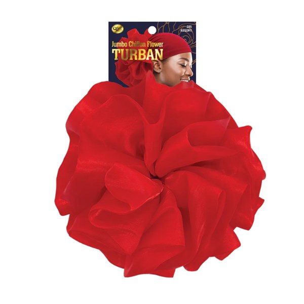 Qfitt Jumbo Chiffon Flower Turban #285 - Assorted Color
