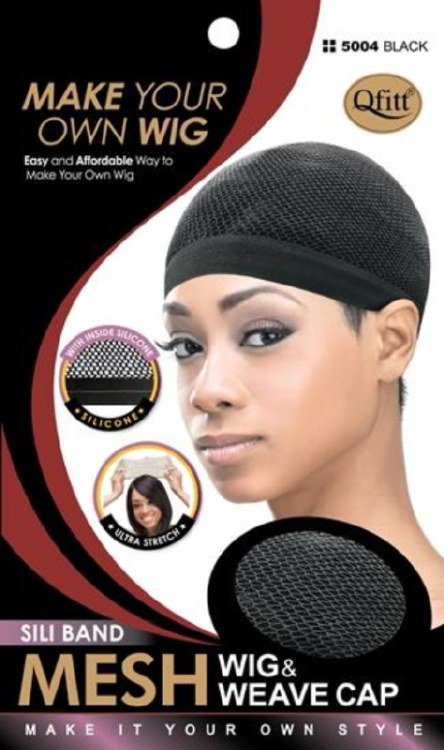 QFitt Silicone Band Mesh Wig & Weave Cap #5004 - # Black